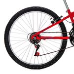 Bicicleta Eden Mountain Bike Aro 24 Quadro Aço 18 Marchas V-Brake Vermelho Coke Free Action