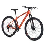 Bicicleta Flexus 31 Lite Mtb Aro 29 Quadro Aço 21 Marchas Free Action Laranja Neon Branco