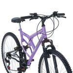 Bicicleta Full FA 240 Mountain Bike Aro 26 Quadro Aço 18 Marchas Lilás Free Action