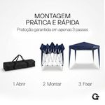 Tenda Gazebo Sanfonado Dobrável 3x3m com Mala de Transporte Gallant Azul (GTG03SF01AR-AZ)
