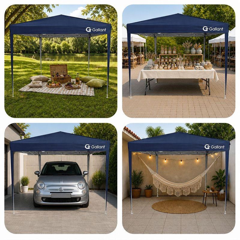 Tenda Gazebo Sanfonado Dobrável 3x3m com Mala de Transporte Gallant Azul (GTG03SF01AR-AZ)