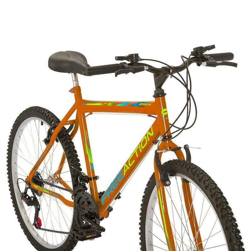 Bicicleta Eden Mountain Bike Aro 26 Quadro Aço 18 Marchas V-Brake Laranja Free Action