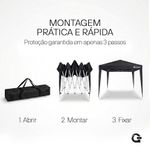 Tenda Gazebo Sanfonado Dobrável 3x3m com Mala de Transporte Gallant Preto (GTG03SF01AR-PT)
