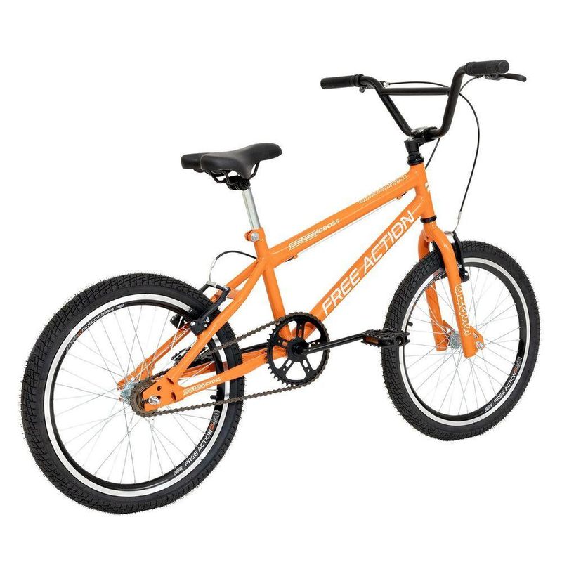 Bicicleta Bmx Sts Cross Aro 20 Quadro Aço 1 Velocidade Laranja Free Action