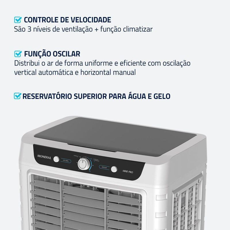 Climatizador de Ar Mondial Wind Pro CL-65L 260W 65L 220V (75586-02)