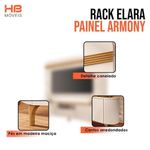 Rack Bancada Elara E Painel Armony Off White Cinamomo Com Mesa De Centro Sky Off White - Hb Móveis