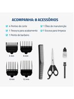 Máquina de cortar cabelo mondial hair stylo cr-02 4 com pentes prata/preta