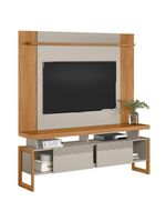 Rack Para Sala Com Painel Para Tv 55 Pol Esmirna L05 Nature Off White - Lyam Decor