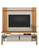 Rack Para Sala Com Painel Para Tv 55 Pol Esmirna L05 Nature Off White - Lyam Decor