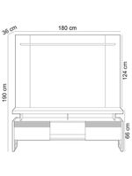 Rack Para Sala Com Painel Para Tv 55 Pol Esmirna L05 Nature Off White - Lyam Decor