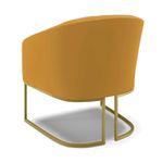 Kit 2 Poltronas Sala Decorativa Stella Veludo Mostarda Base Industrial Dourada D Rossi
