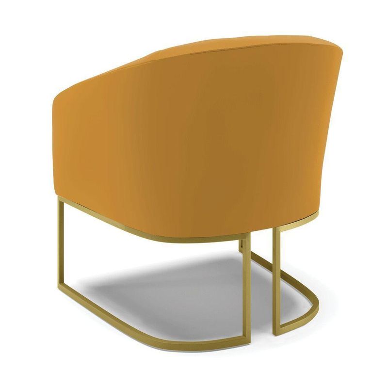 Kit 2 Poltronas Sala Decorativa Stella Veludo Mostarda Base Industrial Dourada D Rossi