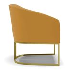 Kit 2 Poltronas Sala Decorativa Stella Veludo Mostarda Base Industrial Dourada D Rossi