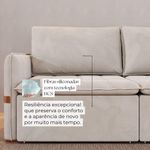 Sofá Cama Retrátil 3 Lugares Bárbara 1,80m Veludo Creme