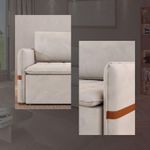 Sofá Cama Retrátil 3 Lugares Bárbara 1,80m Veludo Creme