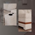 Sofá Retrátil Reclinável 4 Lugares Mônaco 2,36m Veludo Creme
