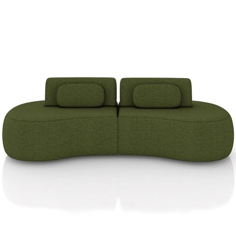 Sofá 4 Lugares 280cm Orgânico Mellanie Linho Verde Z32 - Mpozenato