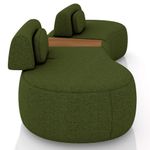 Sofá 4 Lugares 325cm Orgânico Com Mesa Mellanie Linho Verde Z32 - Mpozenato