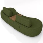 Sofá 4 Lugares 325cm Orgânico Com Mesa Mellanie Linho Verde Z32 - Mpozenato