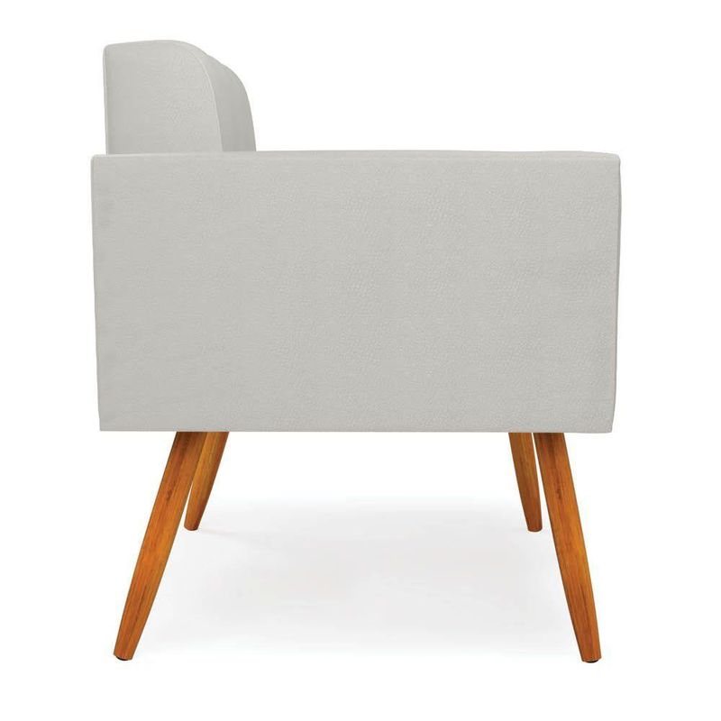 Kit 2 Poltronas Sala Decorativa Elisa Pés Palito Sintético Cinza D'Rossi