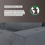 Sofá Retrátil Reclinável 3 Lugares Roma 2,80m Veludo Cinza