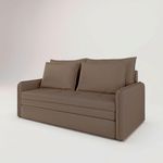 Sofá Cama Retrátil 3 Lugares Veneza 1,56m Linho Marrom