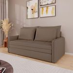 Sofá Cama Retrátil 3 Lugares Veneza 1,56m Linho Marrom