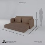 Sofá Cama Retrátil 3 Lugares Veneza 1,56m Linho Marrom