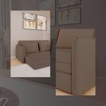 Sofá Cama Retrátil 3 Lugares Veneza 1,56m Linho Marrom