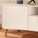 Rack Bancada Tv 80 Pol 201cm Desing Orgânico Elara Off/champanhe - Hb Móveis