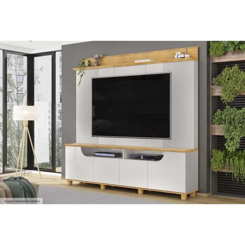 Rack com Painel para TV Até 75" 199CM MDF MDP Bali Cedro