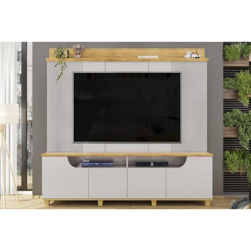 Rack com Painel para TV Até 75" 199CM MDF MDP Bali Cedro
