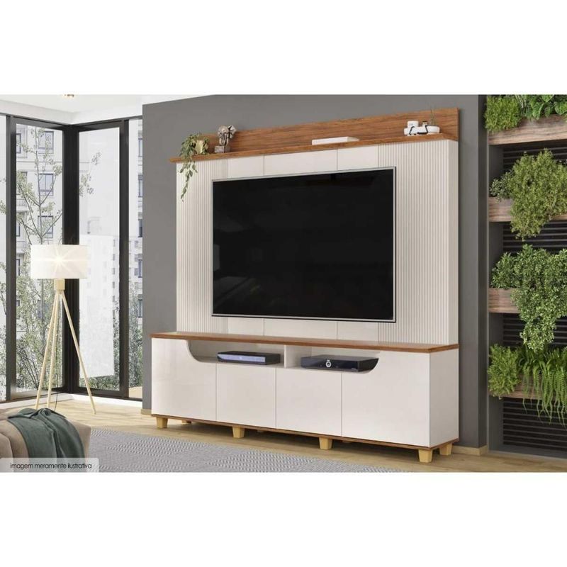 Rack com Painel para TV Até 75" 199CM MDF MDP Bali Cedro