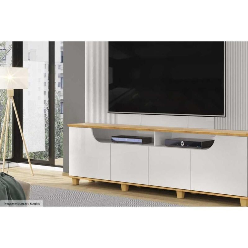 Rack com Painel para TV Até 75" 199CM MDF MDP Bali Cedro