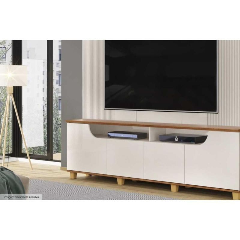 Rack com Painel para TV Até 75" 199CM MDF MDP Bali Cedro