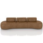 Sofá 4 Lugares 366cm Orgânico Mellanie Sintético Caramelo Z32 - Mpozenato