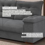 Conjunto Sofá 3 E 2 Lugares Irlanda Veludo Cinza
