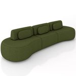Sofá 4 Lugares 366cm Orgânico Mellanie Linho Verde Z32 - Mpozenato