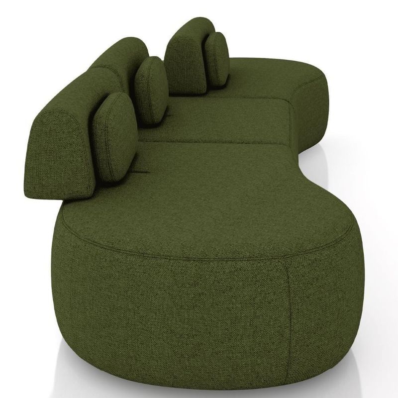 Sofá 4 Lugares 366cm Orgânico Mellanie Linho Verde Z32 - Mpozenato
