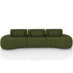 Sofá 4 Lugares 366cm Orgânico Mellanie Linho Verde Z32 - Mpozenato