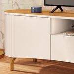 Rack Bancada Tv 80 Pol 201cm Desing Orgânico Yang Off/cinamomo H01 - Mpozenato
