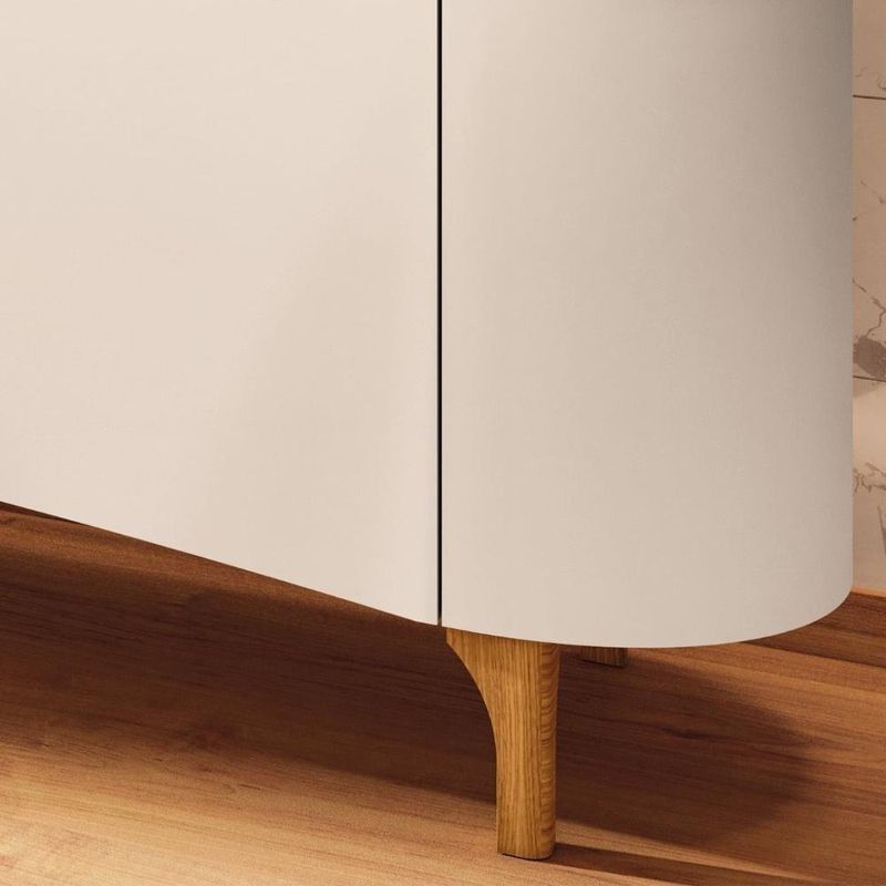 Rack Bancada Tv 80 Pol 201cm Desing Orgânico Yang Off/cinamomo H01 - Mpozenato