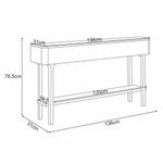 Rack Bancada Elara Com Mesa De Centro Liz E Aparador Fiero Off White Champanhe - Hb Móveis