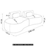 Sofá 4 Lugares 240cm Orgânico Mellanie Sintético Caramelo Z32 - Mpozenato