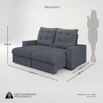 Sofá Retrátil Reclinável 3 Lugares Roma 2,40m Veludo Cinza