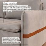 Sofá Cama Retrátil 4 Lugares Bárbara 2,60m Veludo Bege