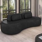 Sofá 4 Lugares 240cm Orgânico Mellanie Sintético Preto Z32 - Mpozenato