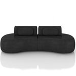 Sofá 4 Lugares 240cm Orgânico Mellanie Sintético Preto Z32 - Mpozenato