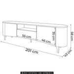 Rack Bancada Tv 80 Pol 201cm Desing Orgânico Yang Cinamomo H01 - Mpozenato