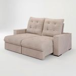 Sofá Retrátil Reclinável 3 Lugares Roma 2,40m Veludo Creme